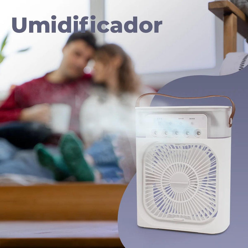 Mini Ventilador e Umidificador USB com Purificador