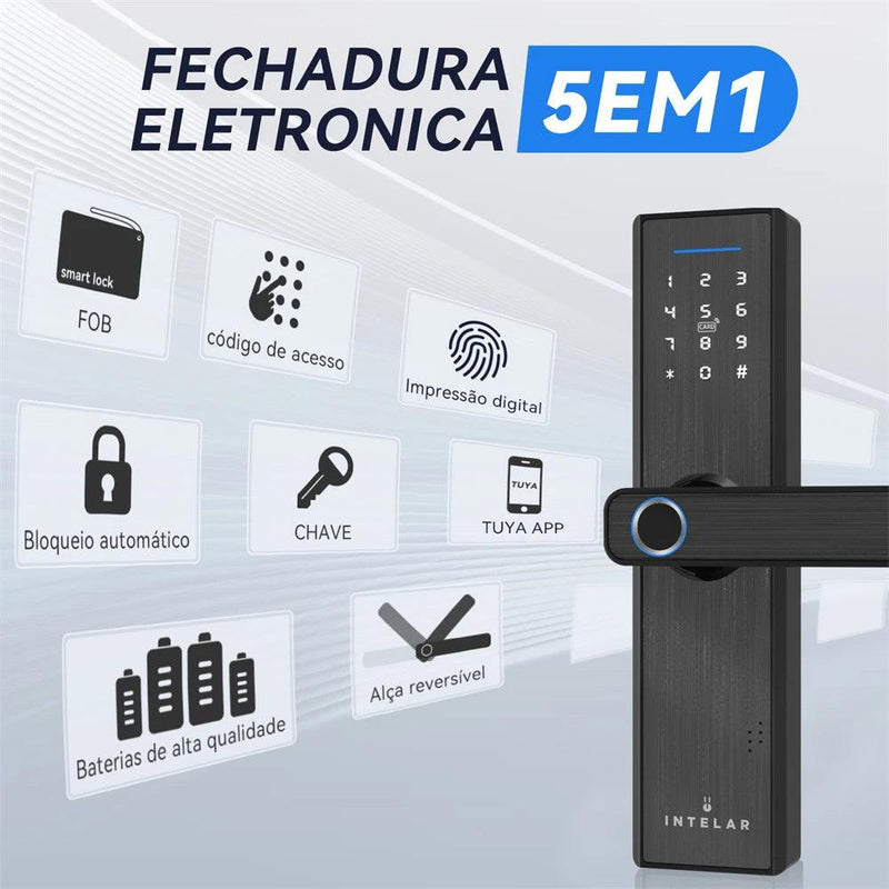 Fechadura Digital Intelar X1 - Abertura Remota e Biometria